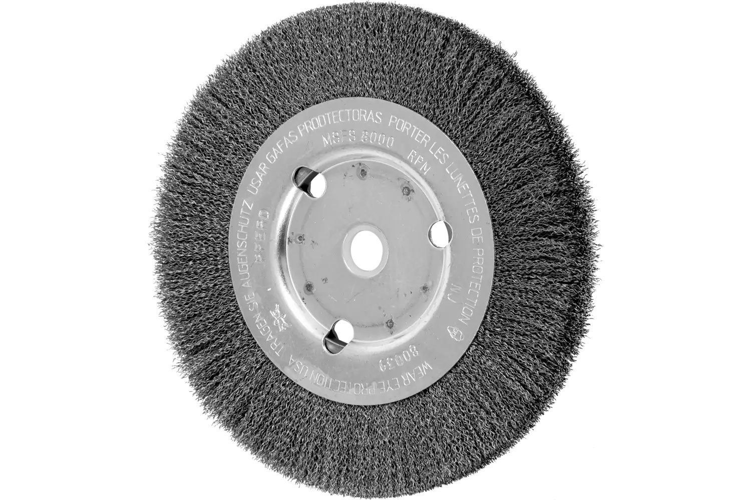 Picture of Pferd Crimped Wire Wheel Brush 6" Dia Narrow Face .008 Carbon Steel 5/8-1/2" Arbor
